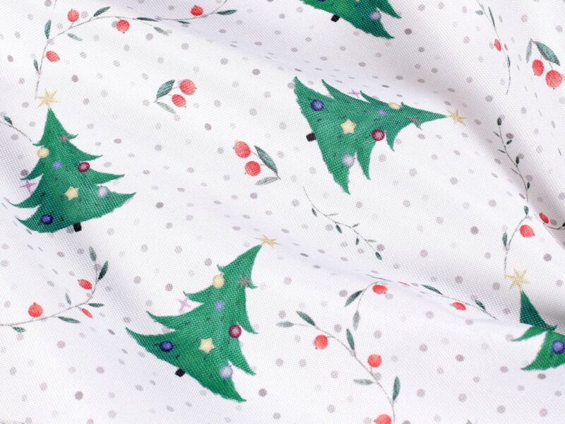 Christmas square Teflon tablecloth Christmas trees by Stofex.