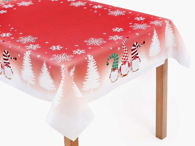 Christmas square Teflon tablecloth Christmas elves by Stofex.