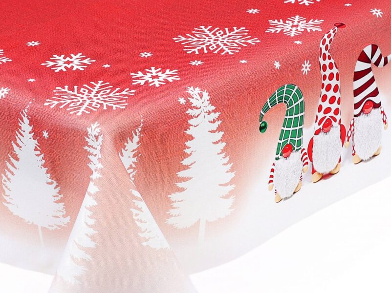 Christmas square Teflon tablecloth Christmas elves by Stofex.