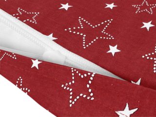 Christmas cotton pillowcase stars on red by Stofex.