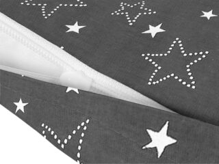 Christmas cotton pillowcase stars on grey by Stofex.