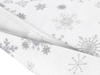 Christmas cotton pillowcase silver snowflakes on white by Stofex.