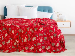 Christmas microflannel blanket gingerbread 150x200 cm by Stofex.