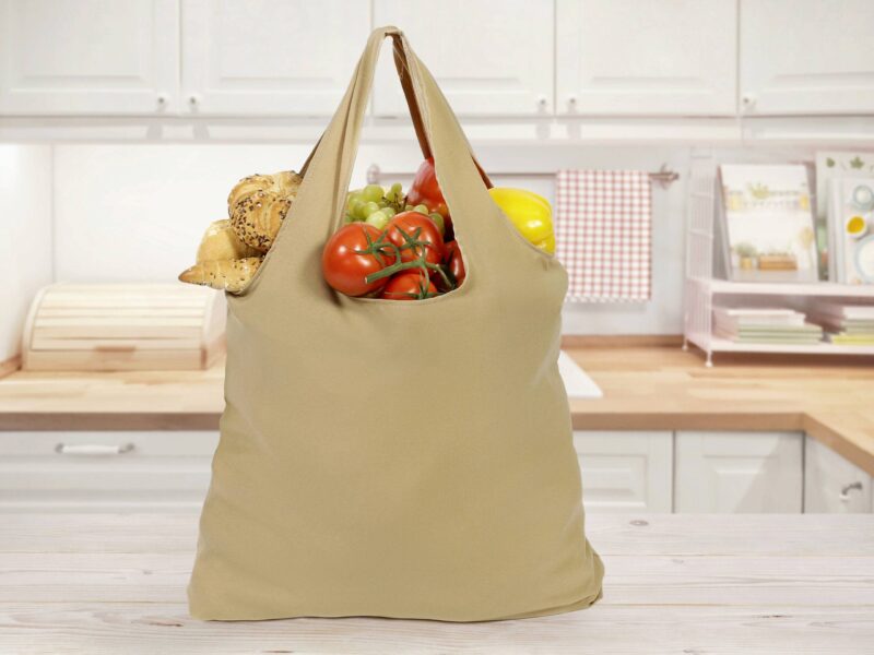 Compact shopping bag brown by Stofex.