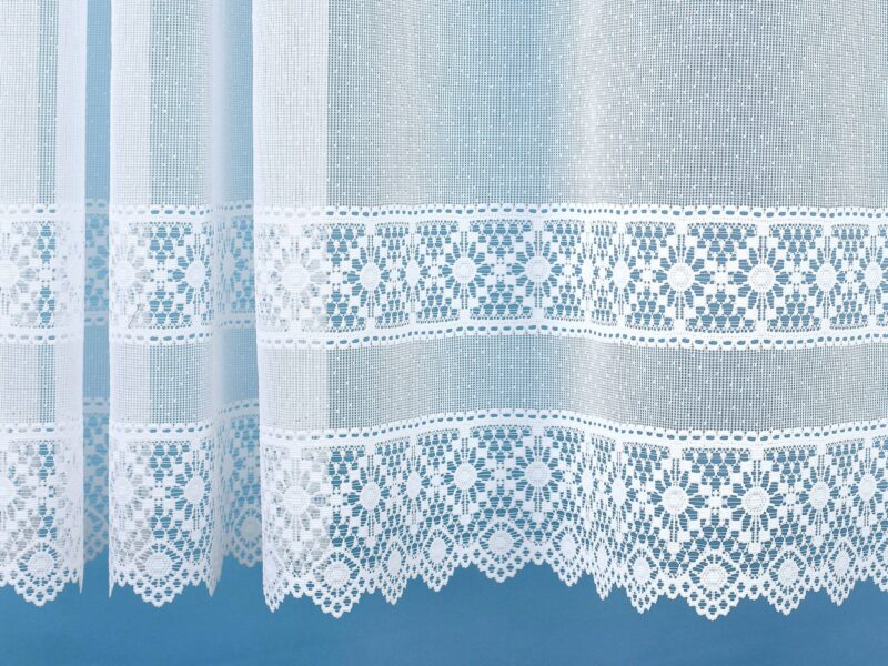 Decorative sheer curtain with lace - 3755 by Stofex.