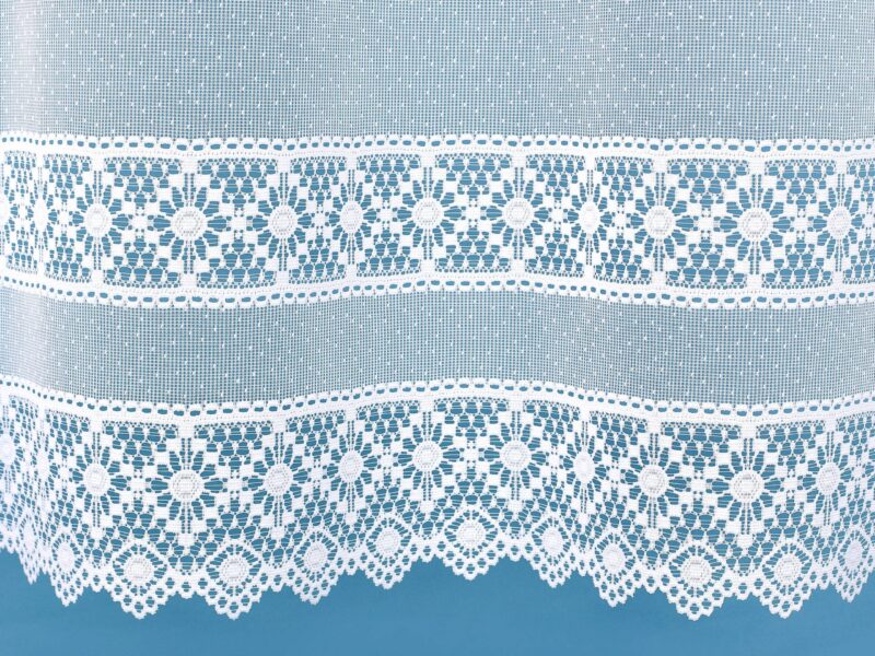 Decorative sheer curtain with lace - 3755 by Stofex.