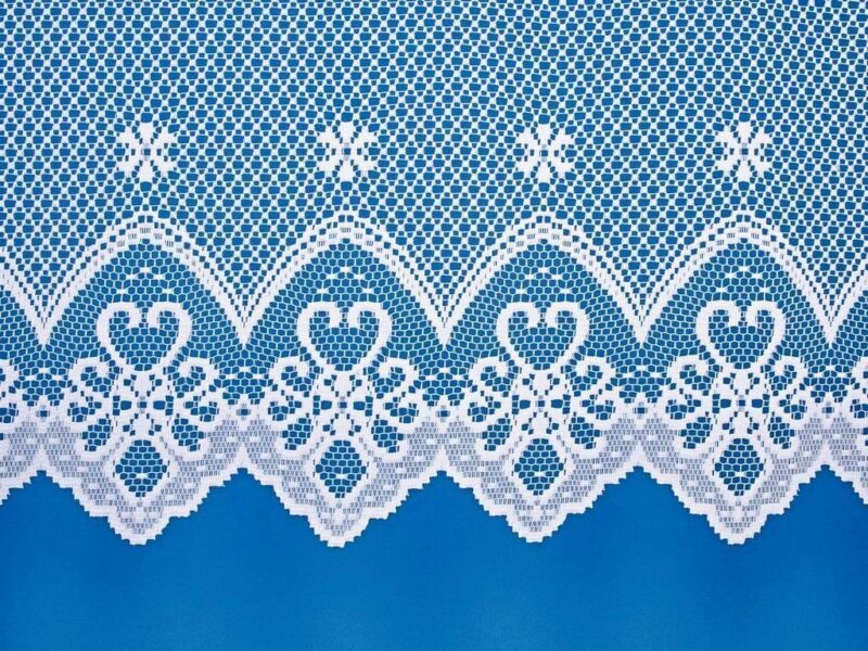 Decorative sheer curtain with peasant motif - 3805 by Stofex.