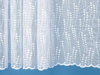 Jacquard sheer curtain with beads pattern 10623 by Stofex.