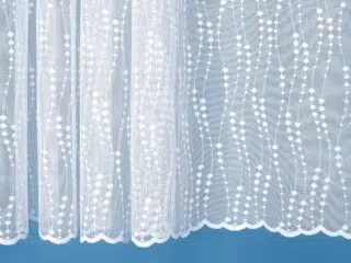 Jacquard sheer curtain with beads pattern 10623 by Stofex.