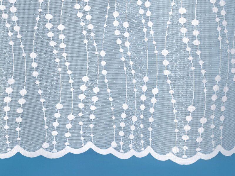 Jacquard sheer curtain with beads pattern 10623 by Stofex.