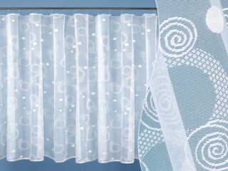 Jacquard sheer curtain with circles pattern 17316 by Stofex.