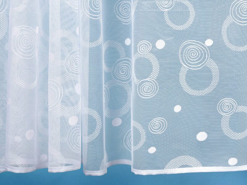 Jacquard sheer curtain with circles pattern 17316 by Stofex.