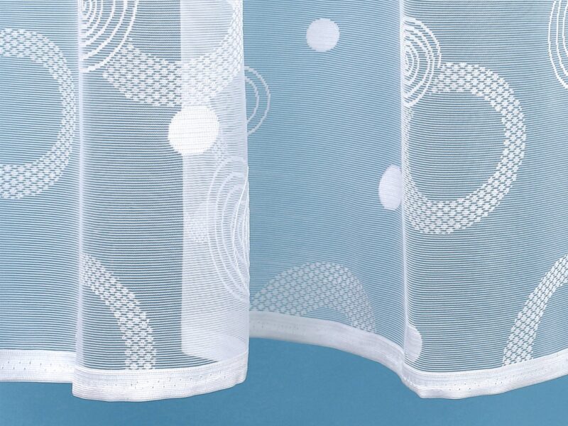 Jacquard sheer curtain with circles pattern 17316 by Stofex.