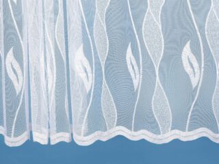 Jacquard sheer curtain with leaves pattern 50236 by Stofex.