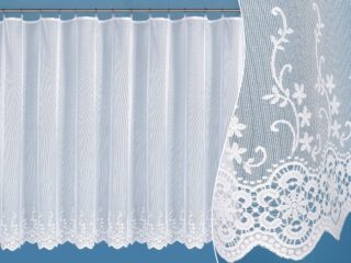 Jacquard sheer curtain with flowers pattern 58011 by Stofex.