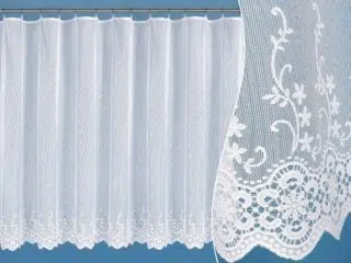 Jacquard sheer curtain with flowers pattern 58011 by Stofex.