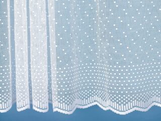 Jacquard sheer curtain with small squares pattern 66275 by Stofex.