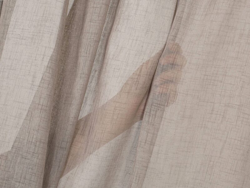 Voile brown with sewn-in weights 1033 by Stofex.