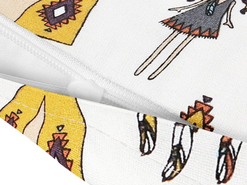 Kids' cotton pillowcase little indians on white background by Stofex.