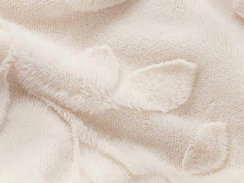 Jacquard blanket leaves cream 150x200 cm by Stofex.