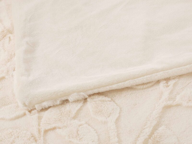 Jacquard blanket leaves cream 150x200 cm by Stofex.