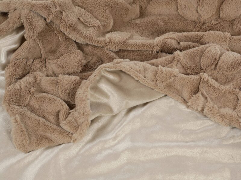 Jacquard blanket leaves brown 150x200 cm by Stofex.