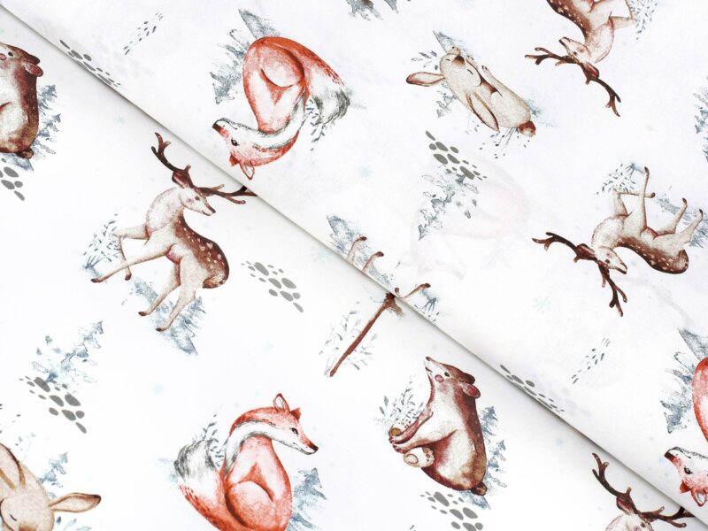 Christmas Cotton fabric deer by Stofex.