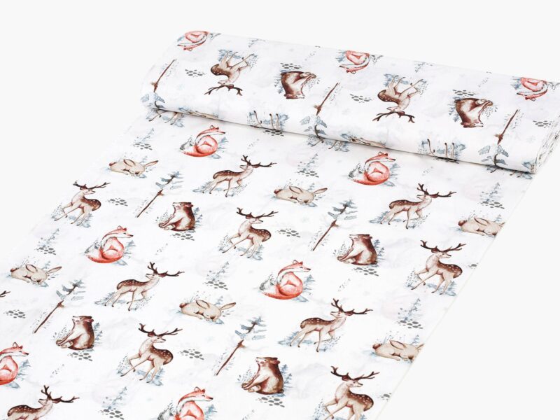 Christmas Cotton fabric deer by Stofex.