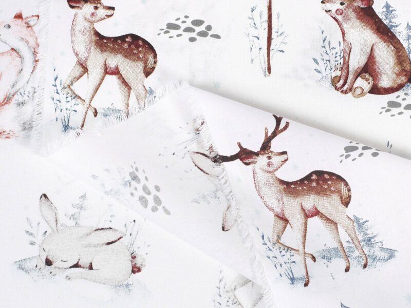 Christmas Cotton fabric deer by Stofex.