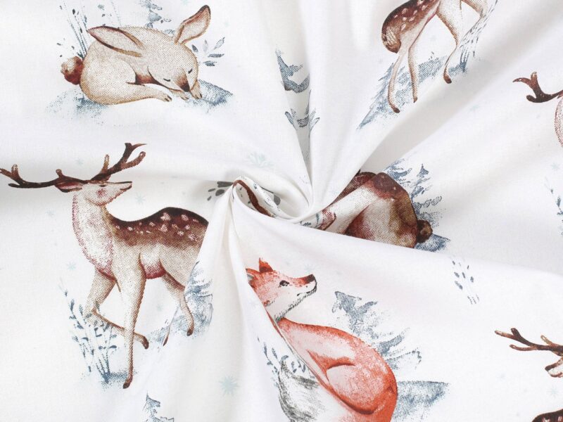 Christmas Cotton fabric deer by Stofex.