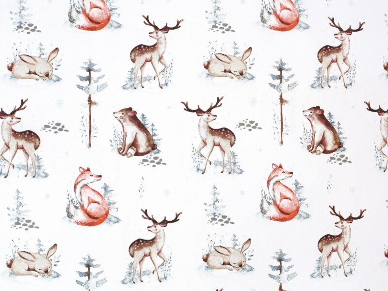 Christmas Cotton fabric deer by Stofex.