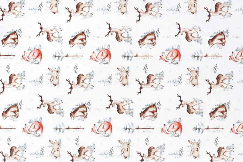 Christmas Cotton fabric deer by Stofex.