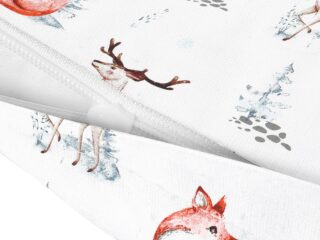 Christmas cotton pillowcase deer on white by Stofex.