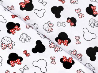 Cotton fabric Mickey with a bow by Stofex.