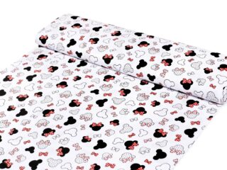 Cotton fabric Mickey with a bow by Stofex.