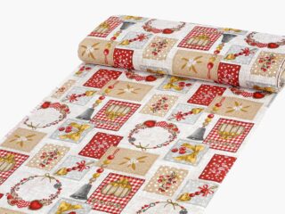 Christmas fabric LONETA Christmas with a bell width 140 cm by Stofex.