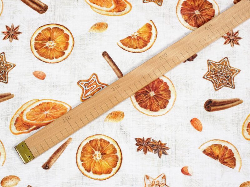 Decorative fabric LONETA orange and cinnamon width 140 cm by Stofex.