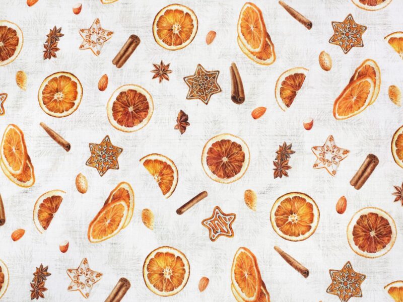 Decorative fabric LONETA orange and cinnamon width 140 cm by Stofex.