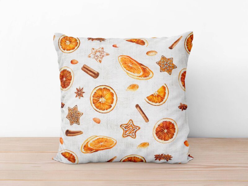 Christmas LONETA pillowcase orange and cinnamon and by Stofex.