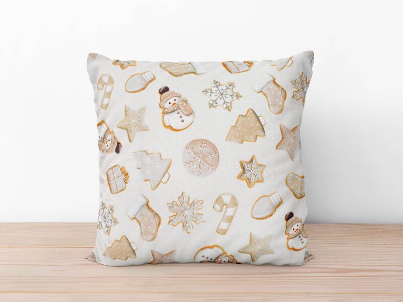 Christmas LONETA pillowcase snowman and gingerbread by Stofex.