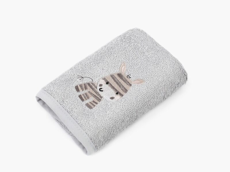 Baby bath sheet grey with zebra by Stofex.