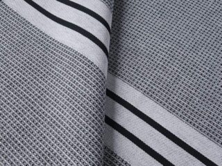 Work waffle towel with stripes black by Stofex.