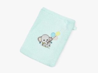 Kids’ terry washcloth mint - elephant by Stofex.