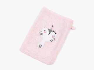 Kids’ terry washcloth pink - cat by Stofex.