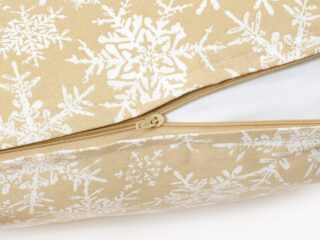 Terra Christmas cotton pillowcase snowflakes on beige by Stofex.