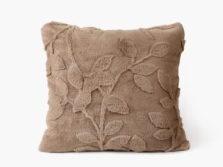 Luxurious jacquard pillowcase with leaves brown by Stofex.