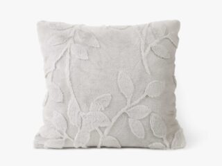 Luxurious jacquard pillowcase with leaves light grey by Stofex.