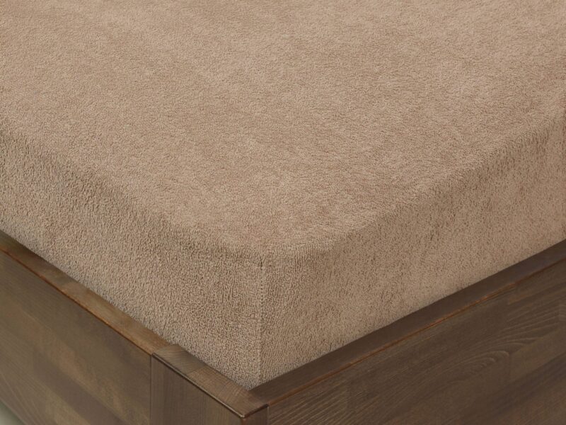 Exclusive terry fitted sheet brown-grey for high mattresses by Stofex