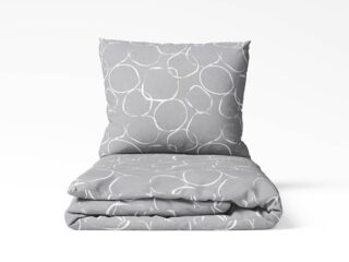 Cotton bed linen white circles on grey by Stofex.