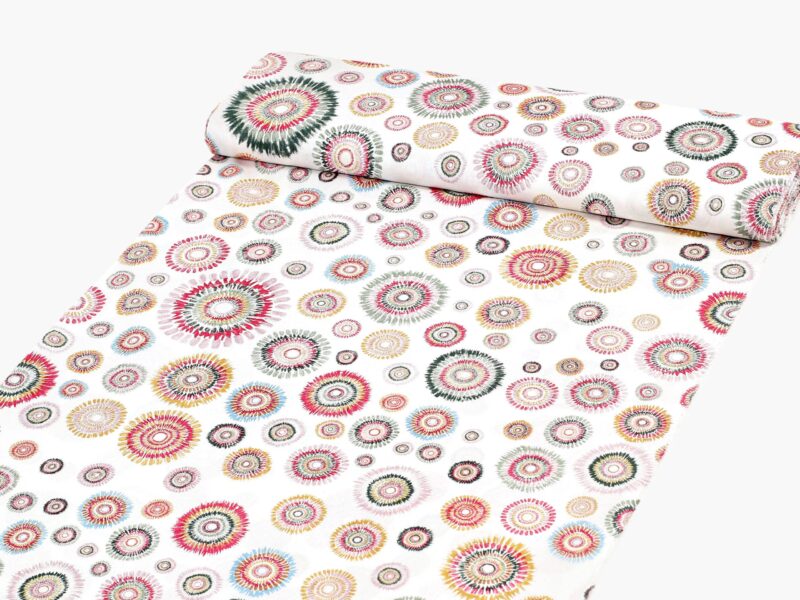 Cotton fabric colored circles by Stofex.